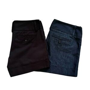 2 Pairs of Express Black and Denim Cuffed Shorts Size 4